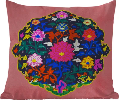 Produktbild von MuchoWow® Outdoor Kissen - Blumengirlande - Regenbogen - Design - 45x45 cm - Wetterfest - Lounge Kissen - Fotokissen - Dekoratives Kissen