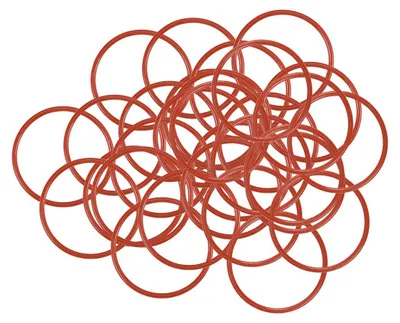 30 Silikon-O-Ringe, VMQ, 27 mm AD, 24 mm ID, 1,5 mm, rot