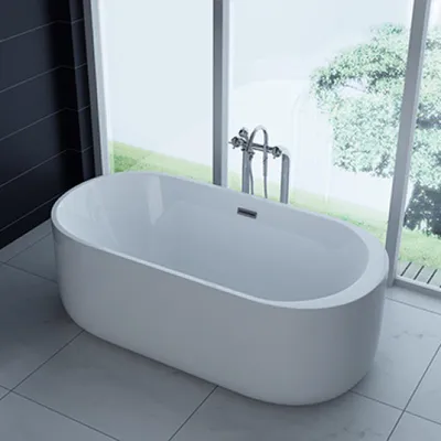 Immagine prodotto di PureHaven vasca freestanding in acrilico 170x80 cm elegante incl. sifone protezione dal troppo pieno facile da pulire superficie extra robusta telaio bianco