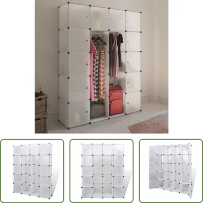 Obrázek produktu pro The Living Store Modulární šatní skříň se 14 přihrádkami Bílá 37x146x180,5 cm