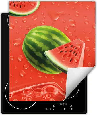 Produktbild von DarHaus Herdabdeckplatte 45x52 cm Anti Rutsch Matte Aufrollbar, Wassermelone