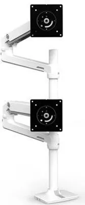 Produktbild von Ergotron LX Series LX Dual Stacking Arm, Klemme, 9,1 kg, 101,6 cm (40"), 100 x 100 mm, Höhenverstellung, Weiß