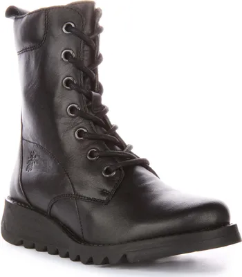 Produktbild von Fly London Silf015 Frauen Schnürung Leder Stiefelette Schwarz – 4 Großbritannien - 37 EU - 6,5/7 US / Schwarz