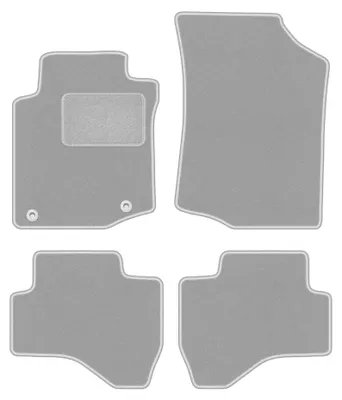 Obrázok produktu pre Velúrové autokoberce pre: Peugeot 107 2005-2014 (hatchback) – sada 4 ks, sivé, na mieru – Wielganizator OSLO