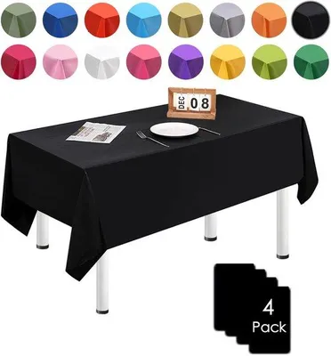 Immagine prodotto di Confezione da 4 tovaglie impermeabili nere, 137x274 cm