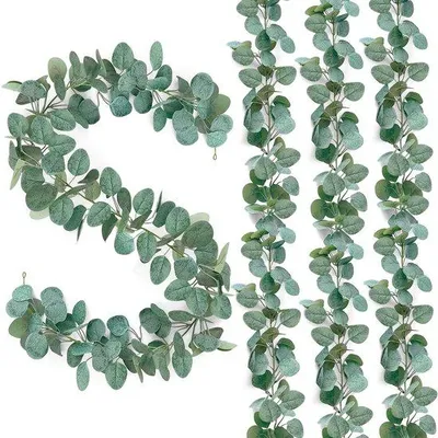 Produktbild von Eucalyptus-Guirlande Kunststoff, 1,8 m, 4 Stück, Blaue Blätter, Lenz- und Hochzeitsdekoration
