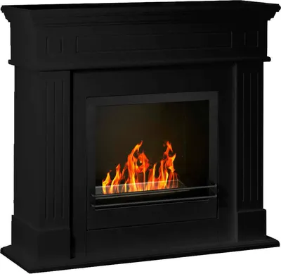 Image de Aradeo - Cheminée bioéthanol, 110x36x101h cm Noir, Capacité 1,2 l