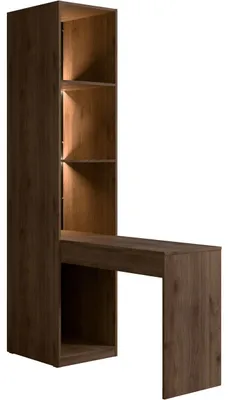 Obrázok produktu pre Regál s osvetlením a toaletný stolík so zrkadlom MARGHERA 250 orech elegant