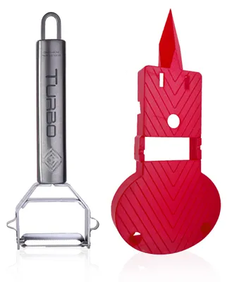 Gemüseschäler 4-in-1 mit Raspelbrett, Edelstahl, 18 cm