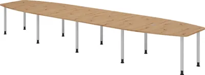 Produktbild von bümö Konferenztisch XXL KT52 - Nachbildung: Asteiche, tischfuss: Füße in Silber