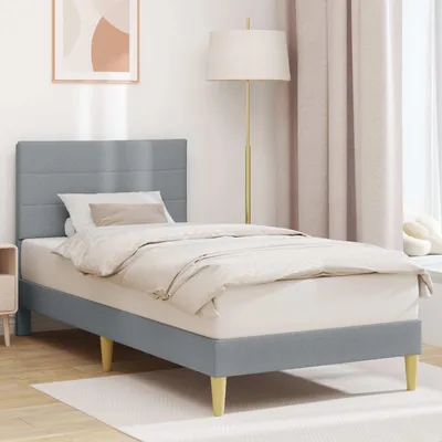 Image de Maison Exclusive - Cadre de lit avec tête de lit Gris clair 80 x 200 cm Tissu