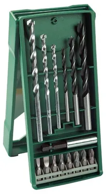 Produktbild von Mini-X-Line Mixed-Set, 15-teilig, 3 Stein-, 3 Holzbohrer, 8 Schrauberbits