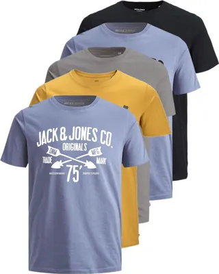 Produktbild von 5er-Pack Jack & Jones Herren T-Shirts Print Shirt, 5er-Set Irina Mix