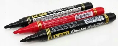 Produktbild von Pentel Permanentmarker 3er Set Schwarz Rot