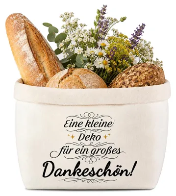 Produktbild von Stoff-Brotkorb - Faltbare Brottasche als Aufbewahrungskorb - Für Küche und Haushalt - Grau