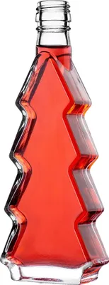 Image de Bouteille en verre - forme sapin de Noël - 200 ml - bouchon à vis argenté - lot de 5 pièces - apte au contact alimentaire FCM