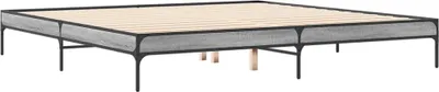 Produktbild von Bettgestell Grau Sonoma 200x200 cm Holzwerkstoff und Metall