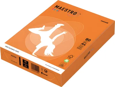 Produktbild von Kopierpapier Maestro Color DIN A4, 80 g/qm, orange, 500 Blatt