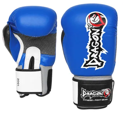 Obrázek produktu pro Rukavice Dragon 33099-L pro Muay Thai - IFMA - Prémiová kůže - 10 oz - Dostupné v barvách: černá, červená, modrá (modrá, 10 oz)