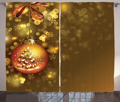 Produktbild von ABAKUHAUS Weihnachten Rustikaler Gardine, Lebendige Neujahrs-Icons, Schlafzimmer Kräuselband Vorhang mit Schlaufen und Haken, 280 x 260 cm, Mehrfarbig
