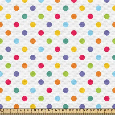 Produktbild von ABAKUHAUS Geometrisch Gewebe als Meterware, Weinlese-Tupfen in den Pastellfarben auf leerem Hintergrund-nette Desing-Illustration, 10 M (148 x 1000 cm), Mehrfarbig