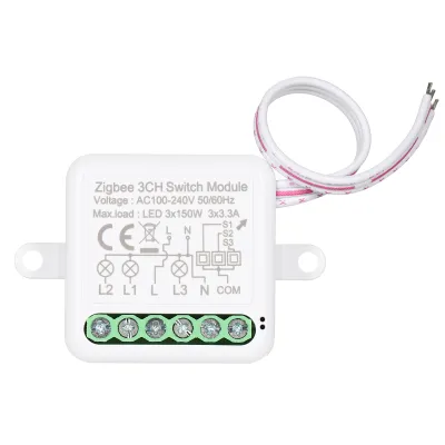 Obrázek produktu pro 3CH Zigbee Mini Smart Switch Relay Module podporuje 2-cestný ovládací spínač pro inteligentní domácí automatizaci, spolupracuje s Alexa Google Home