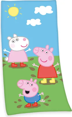 Produktbild von Peppa Pig Badetuch / Strandtuch / Handtuch, 100% Baumwolle ( Velours ), 75x150 cm
