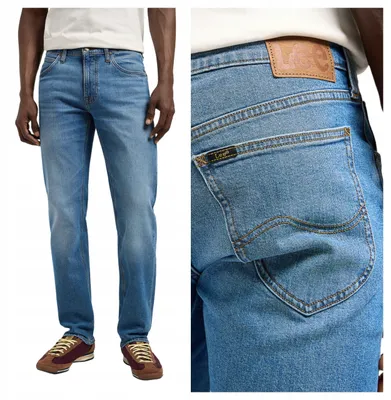 Zdjęcie produktu dla Lee | Spodnie jeans typu "daren" z zamkiem, prostego kroju, regular fit, model "Denim Savant", rozmiar W36 L34
