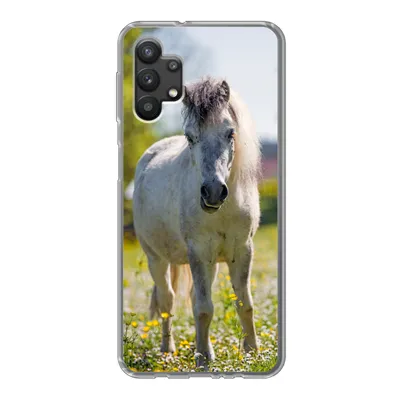 Produktbild von MuchoWow® Handyhülle Schutzhülle Hülle für Samsung Galaxy A32 5G Pferd - Blumen - Licht Silikon Softcase Handy Hülle - Softcase