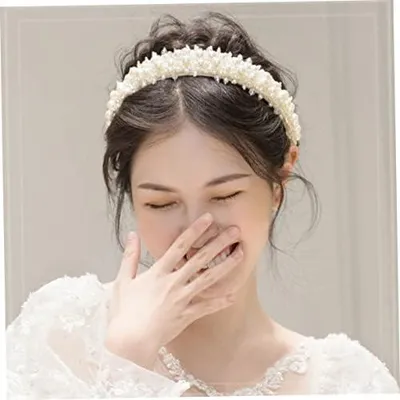 Produktbild von Perlenhaarband für Damen zur Hochzeit, kreatives Stirnband mit Perlenschmuck und Kopfbedeckung
