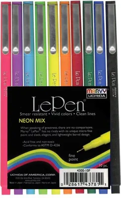Immagine prodotto di Marvy Uchida fineliner set colori neon 0,3 mm 10 pezzi caso