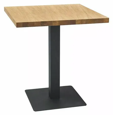 Obrázek produktu pro Černý jídelní stůl s deskou v dekoru dub PURO 70x70