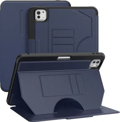Produktbild von Mobigear Magnetic Folio iPad Pro 11 Zoll (2025) Hülle Klapphülle + Stifthalter - Marineblau