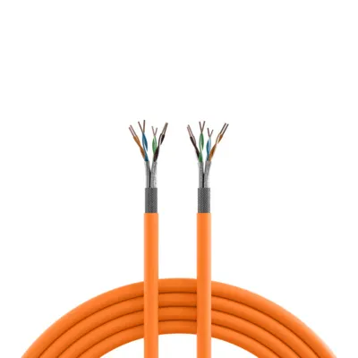 Produktbild von Duplex LAN Cat.7 1000 AWG23 S/FTP -- 2x4P CPR Dca, orange, 100m