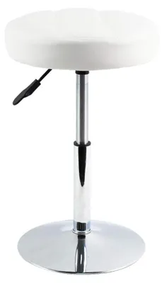 Imagen del producto de Sillón de masaje para salón de belleza Ronde PU, con reposapiés giratorio y ajustable, color blanco