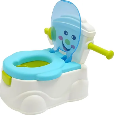 Image de Pot pour enfants 2 en 1 - Pot/réducteur de toilettes - Portable - Capacité de charge 60 kg - Âge 6 mois à 5 ans - 36 × 30 × 42 cm - Plastique - Bleu