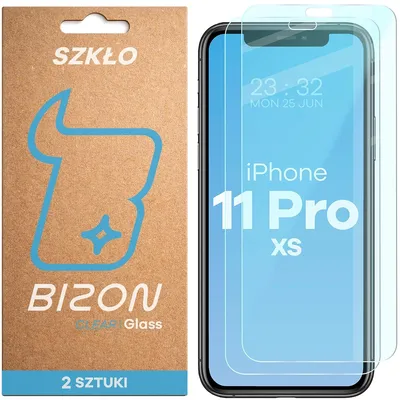 Produktbild von Gehärtetes Glas für iPhone 11 Pro / Xs, Bizon Glass Clear Duo, 2 Stück