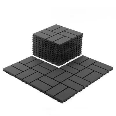 Produktbild von PVC Terrassenfliesen 44 Stück 30×30 cm, ca. 4 m² Klickfliesen für Balkon, Terrasse & Garten, rutschfest, wetterfest