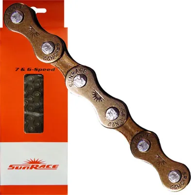 Produktbild von SunRace Kette CNM22 6/7-fach, 116 Glieder Kettenschloss, 1/2x3/32, braun