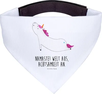 Produktbild von Mr. & Mrs. Panda Hundehalstuch Einhorn Yoga - Weiß - Geschenk, Halstuch Hund, Sport, Hunde-Halstuch, Witzig, Unicorn, Namaste, Hunde Bandana, Tuch, Yogamatte