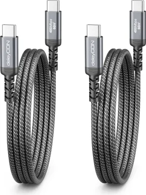 Produktbild von deleyCON 2x 1m USB C Ladekabel (60W Schnellladekabel) PD3.0 PPS USB-C auf USB-C Kabel für iPhone 17 16 15 Pro Max Air Galaxy A16 A56 S25 S24 S23 Pixel iPad Pro MacBook AirPods Tablet Switch PS5
