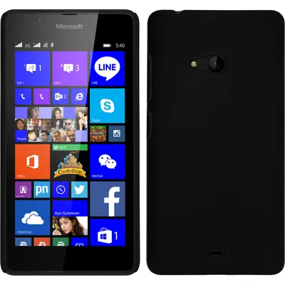 Produktbild von PhoneNatic Case kompatibel mit Microsoft Lumia 540 Dual - Hülle schwarz gummiert Hard-case + 2 Schutzfolien