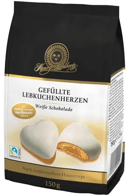 Produktbild von Henry Lambertz Gefüllte Lebkuchenherzen Weiße Schokolade 150g