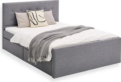 Produktbild von Homestyle4u Polsterbett 120x200 Grau Doppelbett Bettgestell Mit Lattenrost 2 Schubladen