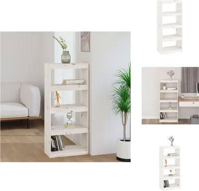 Produktbild von vidaXL Bücherregal Raumteiler Weiß 60x30x135,5 cm Massivholz Kiefer -  Bücherregale & Bücherschränke