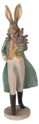 Immagine prodotto di Clayre & Eef Figurina decorativa Coniglio 17x15x53 cm Colore oro Plastica