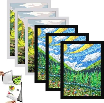 Productafbeelding van Zelfklevende A4-magneetstrips - 6 stuks - Flexibele fotolijst en informatiebord voor wand en deur
