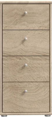 Produktbild von Kommode >TEMPRA2< 4 Schubladen, in Sonoma Eiche - 38,6x85,5x34,8cm (BxHxT)