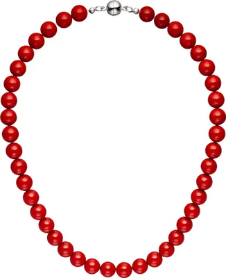 Produktbild von JOBO Halskette Kette Muschelkern Perlen rot 45 cm Perlenkette