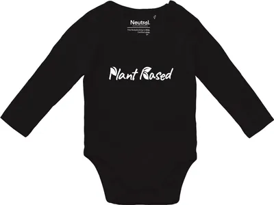 Produktbild von Huuraa Baby Body Plant Based Blätter 74 Black  Baumwolle Fairtrade Langarmbody Geschenkidee